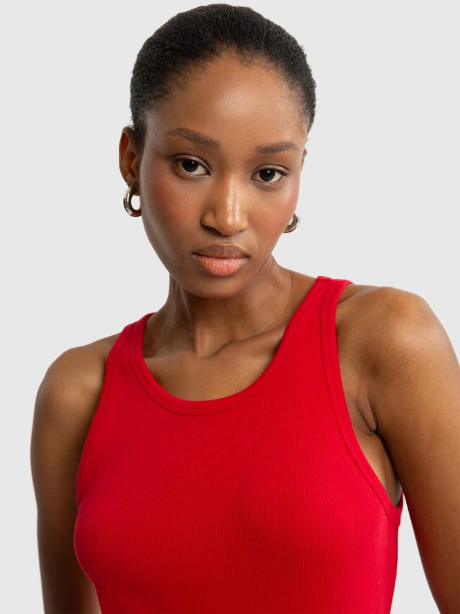 Sukienka damska midi czerwona Maxinassara 603