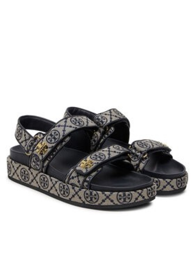 Tory Burch Sandały T Monogram Kira Sport 155154 Szary