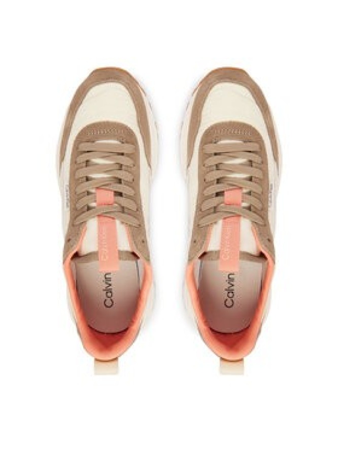Calvin Klein Sneakersy Hike Runner Nylon Mix HW0HW03279 Brązowy