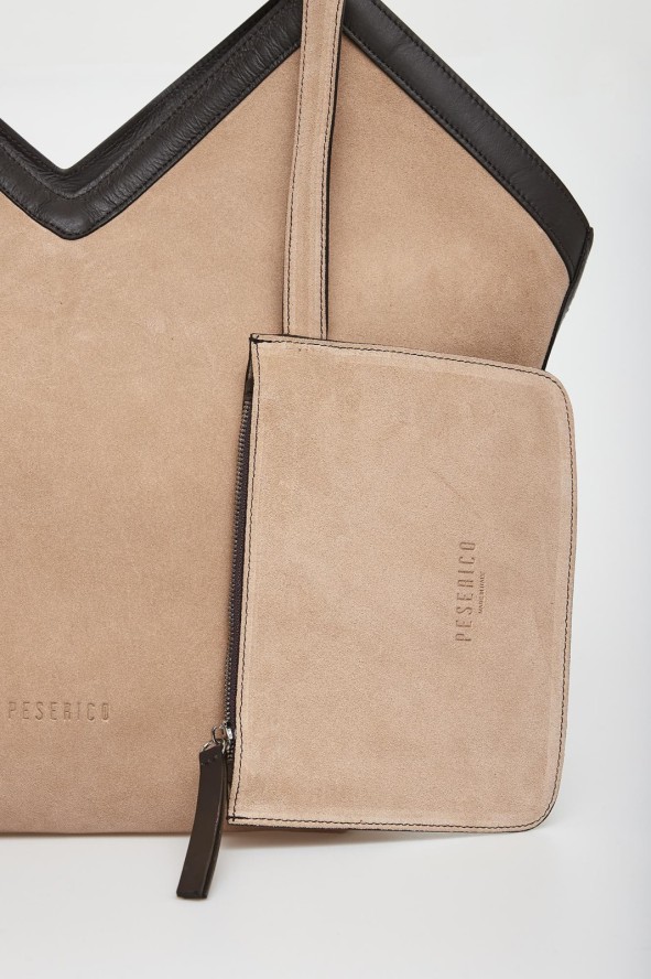 Torebka zamszowa shopper PESERICO