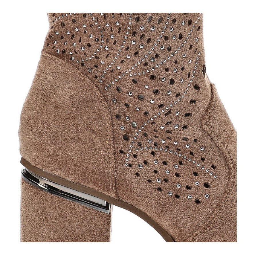 Brązowe Botki S.Barski Stylowe Kowbojki Damskie