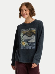 Roxy Bluza Eastside Midweight ERJKT04322 Czarny Regular Fit