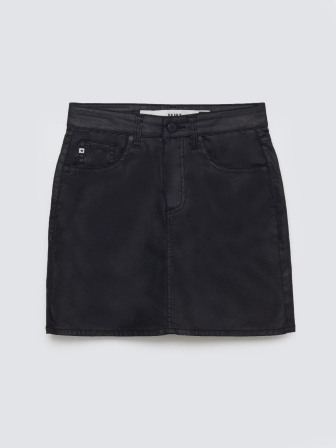 Spódnica damska jeansowa woskowana mini czarna Margaret 924