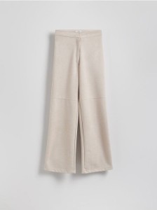 Spodnie z imitacji zamszu - beżowy