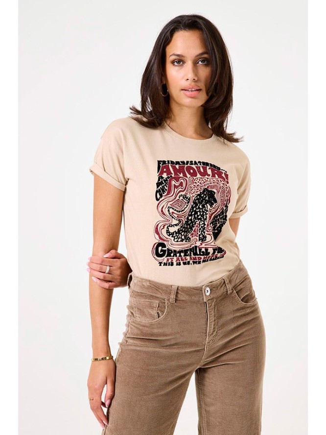 Garcia Koszulka w kolorze beżowym rozmiar: M