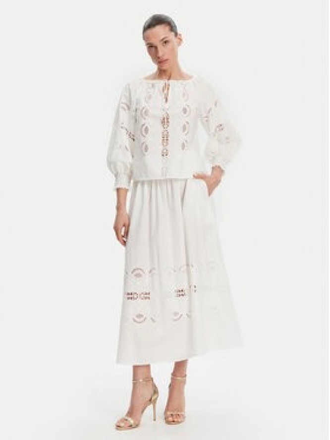 Liu Jo Spódnica midi WA5258 T4853 Biały Regular Fit