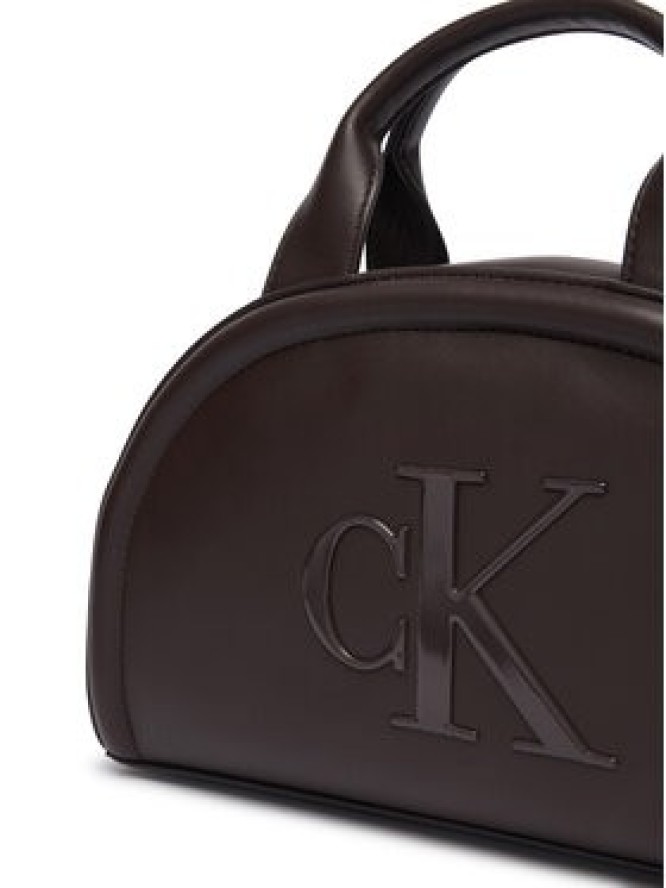 Calvin Klein Torebka Bold Ck Dome Crossbody LV04F3895G Brązowy ciemny