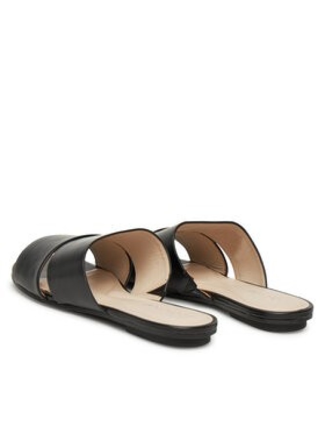 Calvin Klein Klapki Flat Slide - Lth 2 Straps HW0HW02365 Czarny