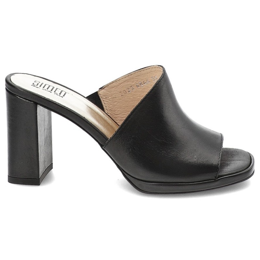 Czarne Klapki Simen Modne Obuwie Damskie