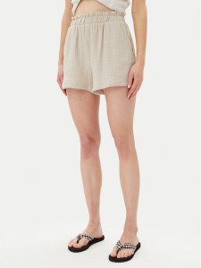 Vero Moda Szorty materiałowe Natali 10279687 Beżowy Baggy Fit