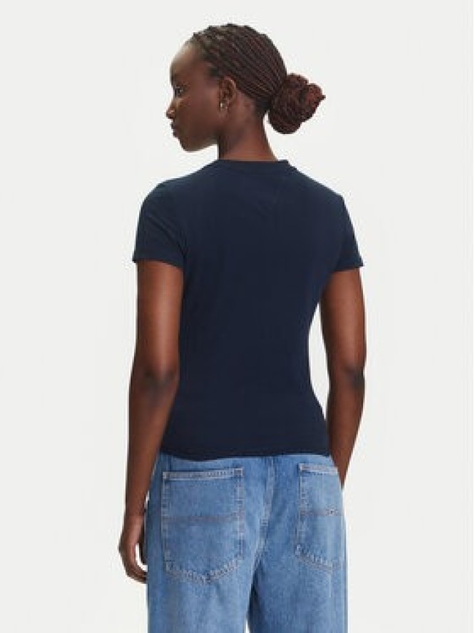 Tommy Jeans T-Shirt Linear DW0DW21422 Granatowy Slim Fit