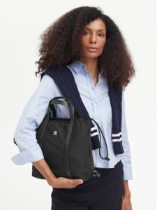 Tommy Hilfiger Plecak Th Soft Nylon Tote/Backpack AW0AW19029 Czarny