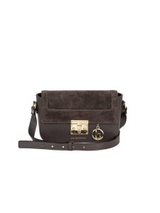 Lia Biassoni Skórzana torebka "Camoscio" w kolorze ciemnobrązowym - 24 x 16 x 7 cm rozmiar: onesize