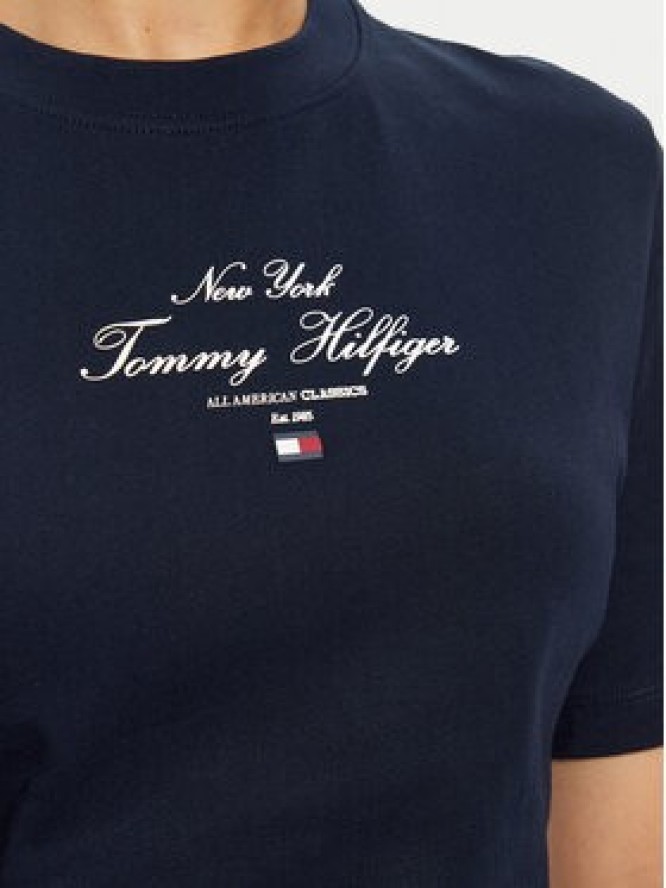 Tommy Hilfiger Sukienka codzienna Short Sleeve Short Dress WW0WW43830 Granatowy Slim Fit