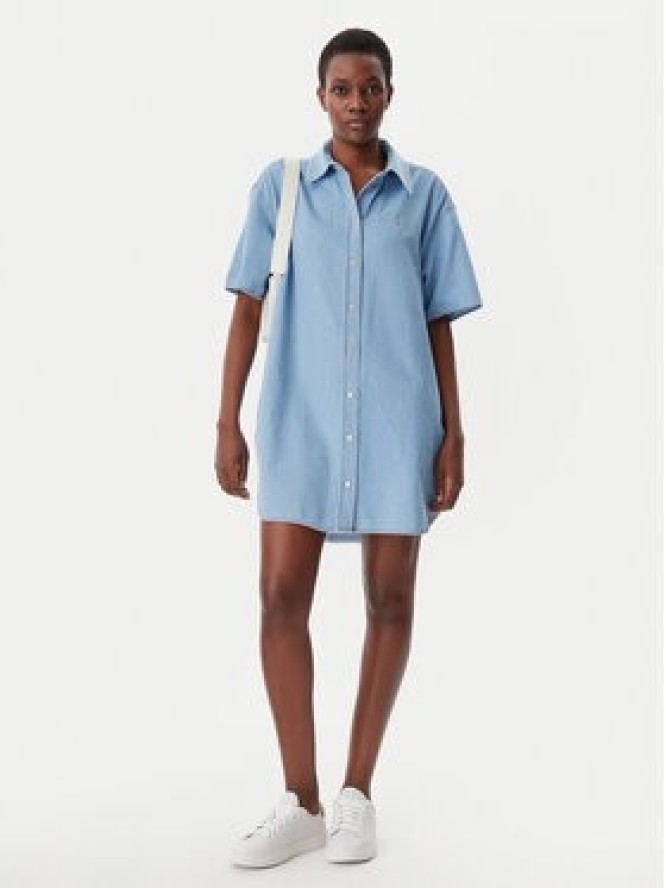 Tommy Jeans Sukienka jeansowa DW0DW20112 Niebieski Relaxed Fit