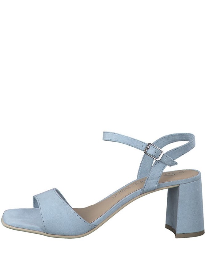 Marco Tozzi Sandały w kolorze błękitnym na obcasie rozmiar: 41