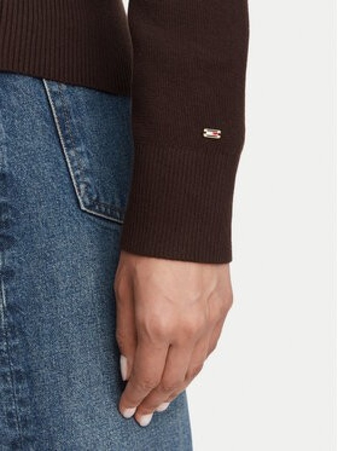 Tommy Hilfiger Sweter WW0WW52298 Brązowy ciemny Regular Fit