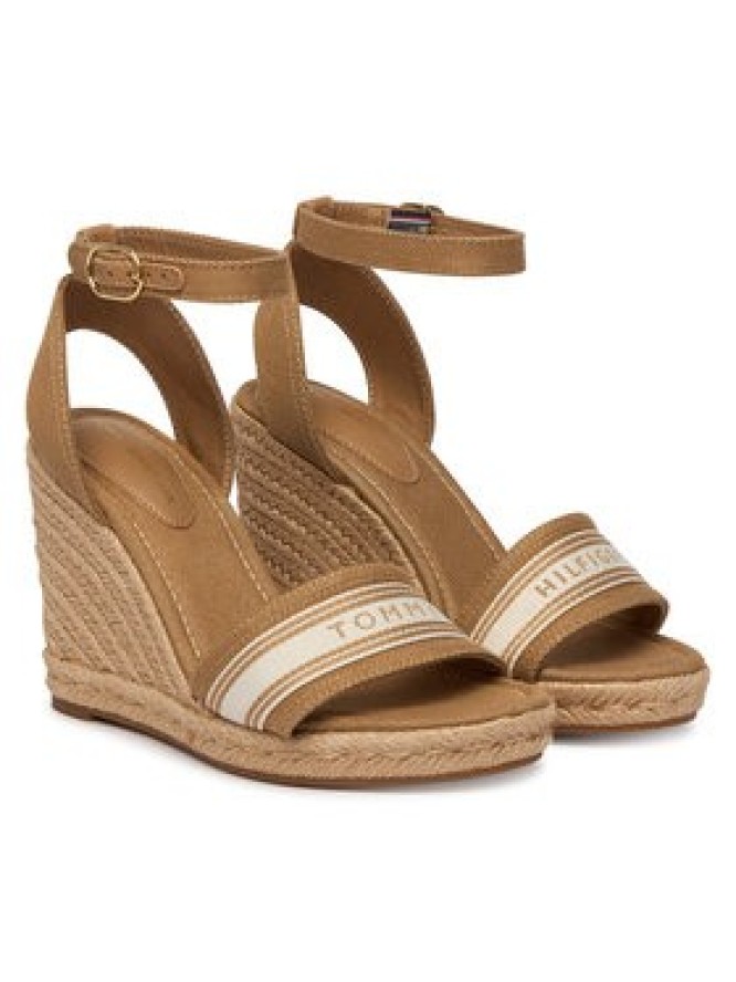 Tommy Hilfiger Espadryle High Wedge Espad Webbing FW0FW09342 Beżowy