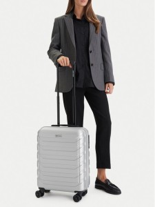 GINO ROSSI Walizka kabinowa CEO-GIN-S-003-05-SILVER Srebrny