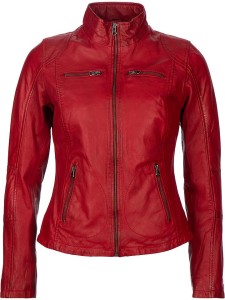 7eleven Skórzana kurtka "Sevana" w kolorze czerwonym rozmiar: 44