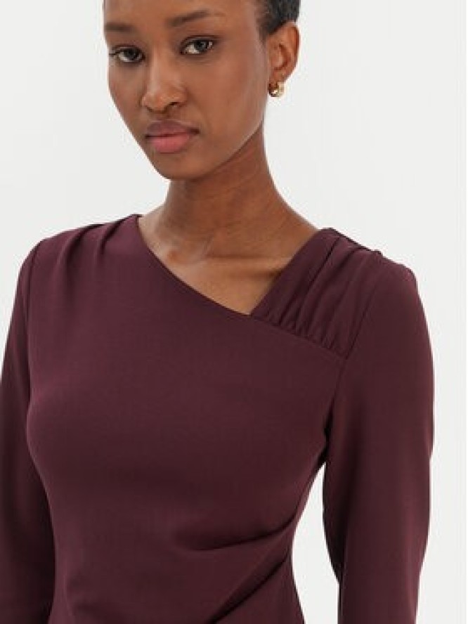 Rinascimento Sukienka koktajlowa CFC0126635003 Bordowy Slim Fit