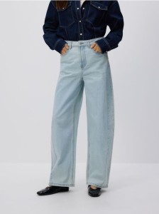 Jeansy barrel leg - niebieski
