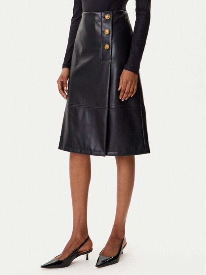 TWINSET Spódnica z imitacji skóry 252TP2233 Czarny Regular Fit