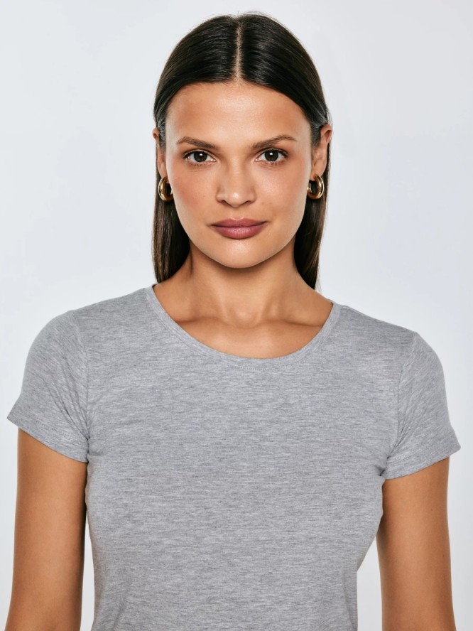 Koszulka damska gładka szara Classic 991