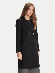 Rinascimento Płaszcz wełniany CFC0126118003 Czarny Regular Fit