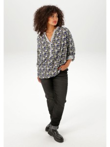 Aniston Bluzka w kolorze oliwkowo-biało-granatowym rozmiar: 50