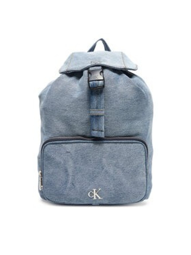 Calvin Klein Plecak Denim Luna Mini Flap Backpack LV04F3216G Błękitny