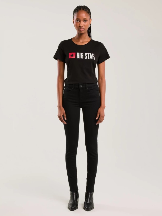 Koszulka damska z logo czarna Risma 906