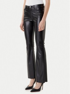 HUGO Spodnie z imitacji skóry Hableu-1 50542417 Czarny Slim Fit