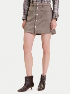 ONLY Spódnica z imitacji skóry Amazing 15351289 Beżowy Slim Fit