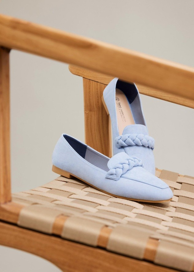 Loafersy z plecionym paskiem