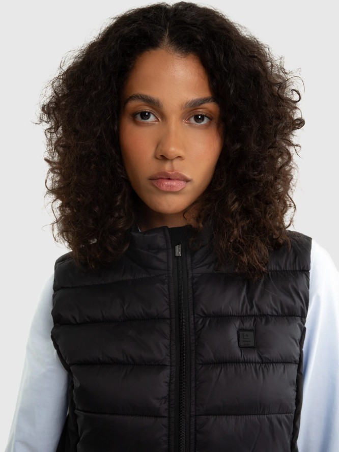 Kamizelka damska pikowana czarna Trinoe 906