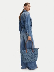 Tommy Hilfiger Torebka Popette Tote Denim Flag AW0AW18613 Niebieski