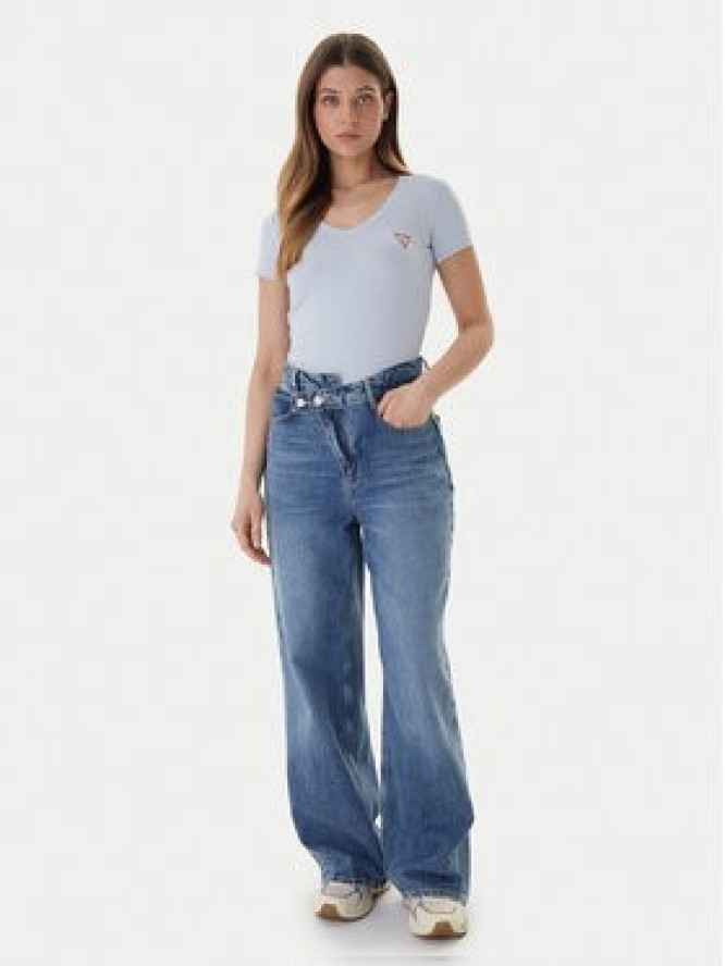 Guess T-Shirt W2YI45 J1314 Błękitny Slim Fit