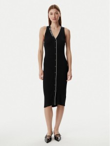 KARL LAGERFELD Sukienka dzianinowa B2W13004 Czarny Slim Fit