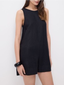 Kombinezon z lnu - czarny