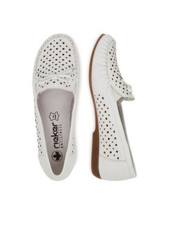 Rieker Mokasyny L6352-80 Biały