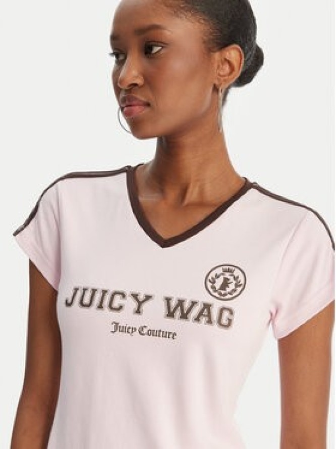 Juicy Couture T-Shirt Juicy Wag JCWCT126319 Różowy Slim Fit
