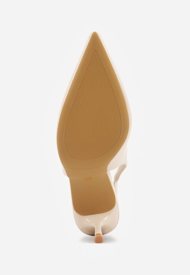 Beżowe Sandały Vices Slingback na Obcasie Tilarina