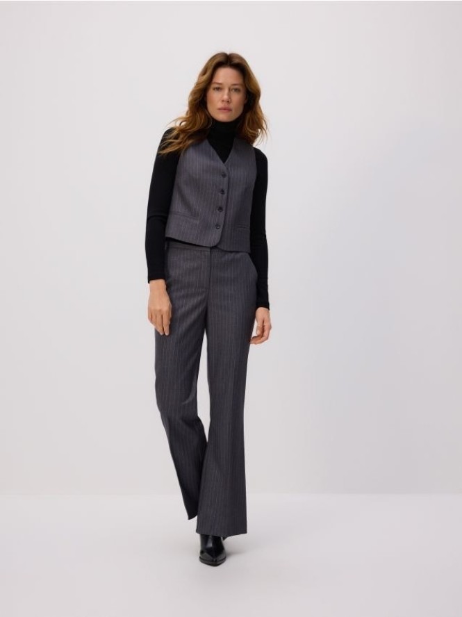 Garniturowa kamizelka z wiskozą - ciemnoszary