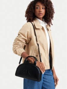 Calvin Klein Torebka Bold Ck Dome Crossbody LV04F3895G Czarny