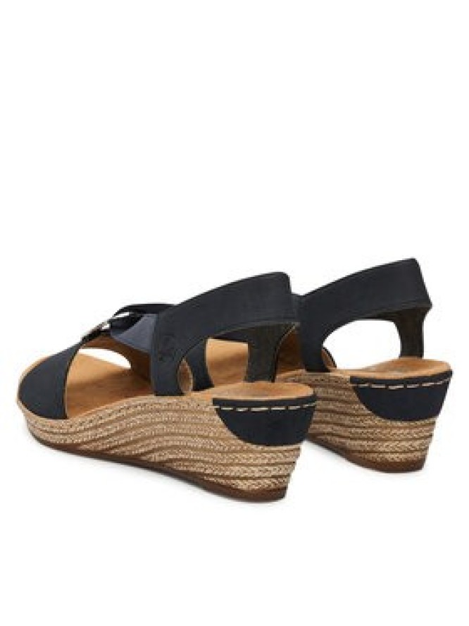 Rieker Sandały 624H6-14 Granatowy