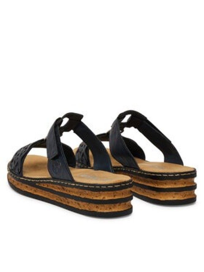 Rieker Klapki 629K9-14 Granatowy