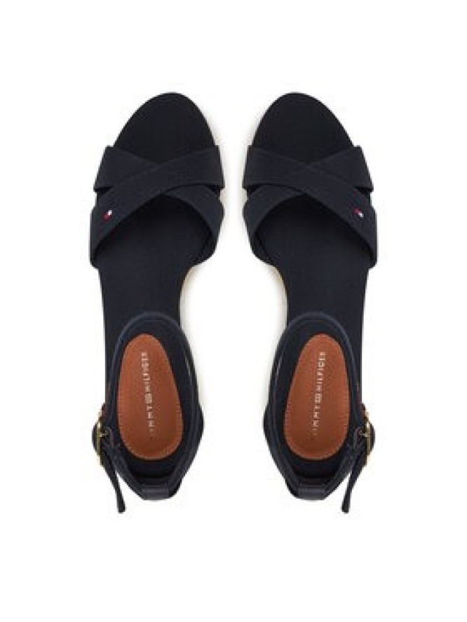 Tommy Hilfiger Sandały Flag Criss-Cros Mid Wedge Espad FW0FW08481 Granatowy