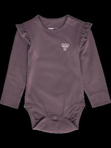 hummel Bodysuit L/S hmlMINI FRILL BODY L/S bawełna organiczna, falbanki