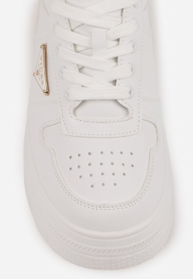 Białe Sneakersy Basic VICES na Platformie z Trójkątnym Zdobieniem Mellinata